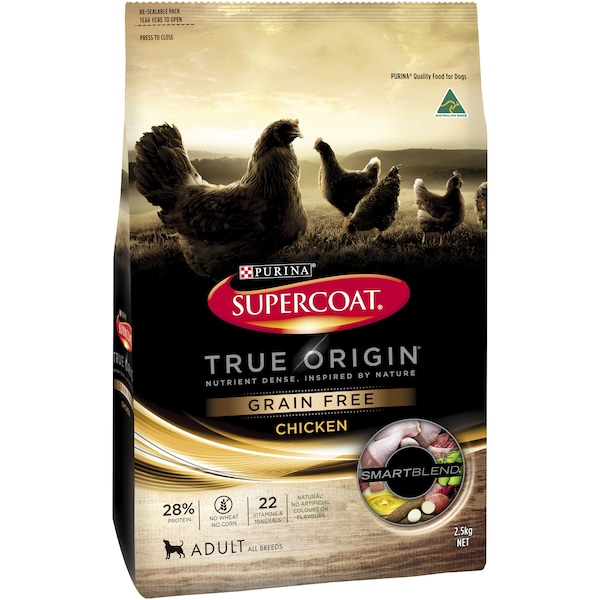 Supercoat Adult True Origin Grain Free Chicken Dry Dog Food 2.5kg