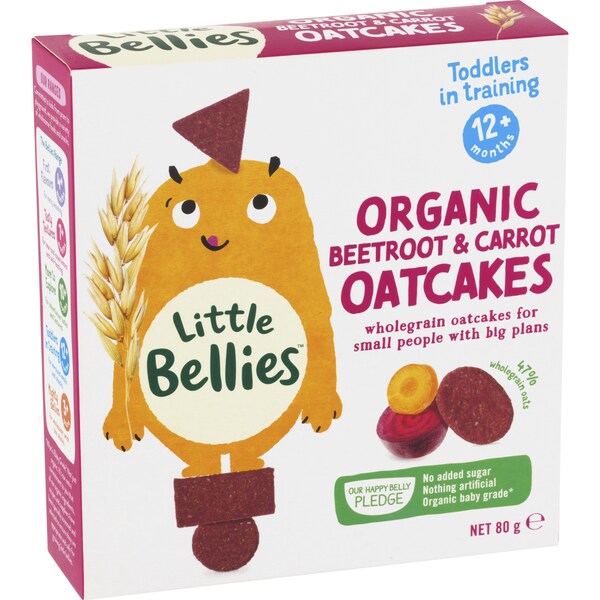 Little Bellies Organic Beetroot & Carrot Oatcakes 80g