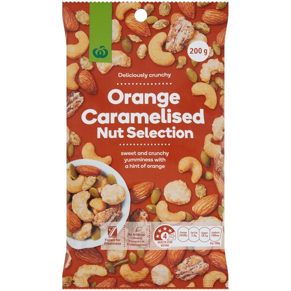 Woolworths Orange Caramelised Nut Mix 200g