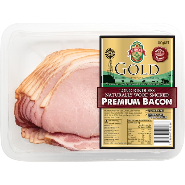 Bertocchi Gold Long Rindless Premium Bacon 400g
