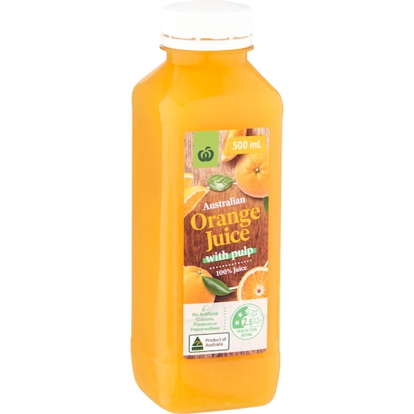 Woolworths Orange Juice With Pulp 500mL