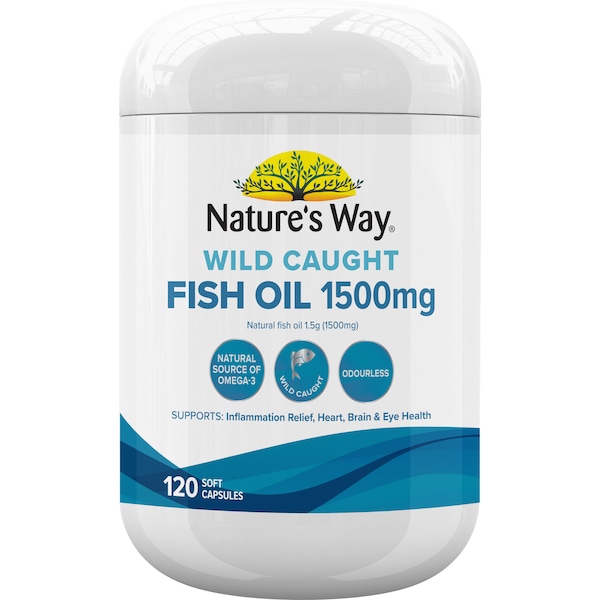 Nature's Way Wild Caught Fish Oil 1500mg Soft Capsules 120 pack