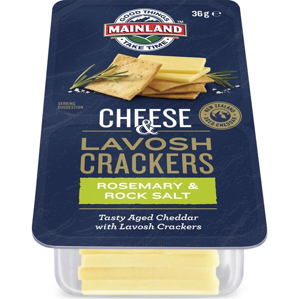 Mainland Cheddar Cheese & Lavosh Crackers Rosemary & Rock Salt 36g
