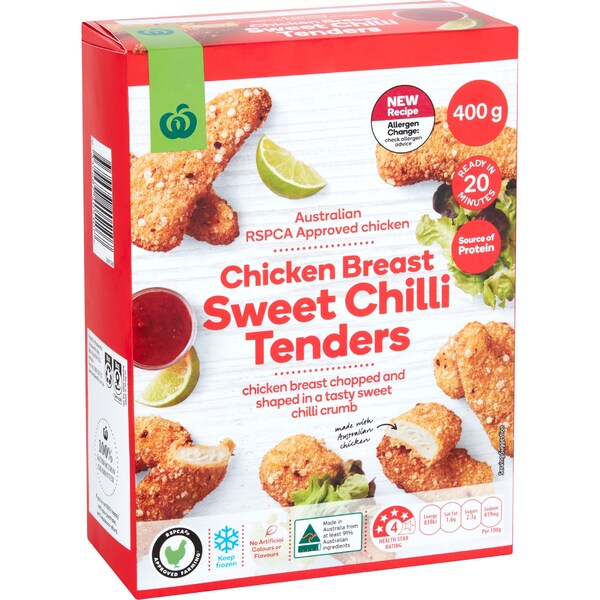 Woolworths Chicken Breast Tenders Sweet Chilli 400g