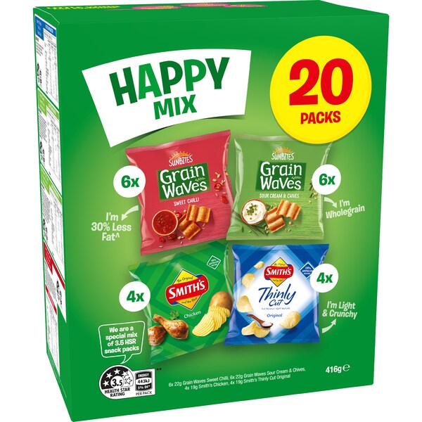 Smith's Potato Chips Happy Mix Variety Snacks 20 pack