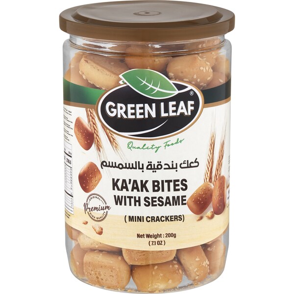Green Leaf Ka'ak Bites With Sesame Mini Crakcers 200g