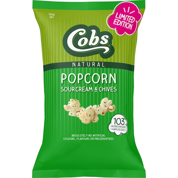 Cobs Natural Popcorn Sour Cream & Chives 100g