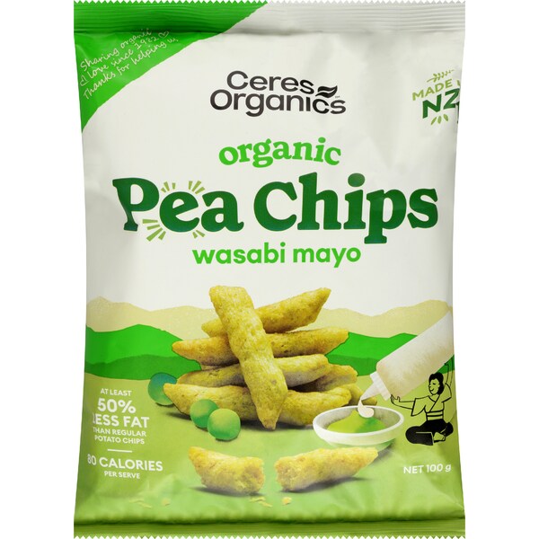 Ceres Organics Pea Chips Wasabi Mayo 100g