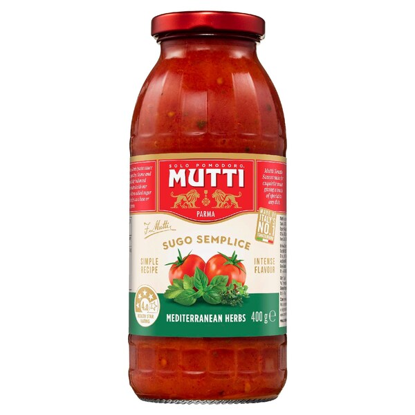 Mutti Sugo Semplice Mediterranean Herbs Pasta Sauce 400g