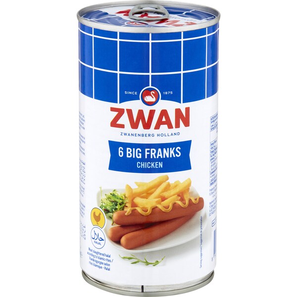 Zwan 6 Big Franks Chicken 300g