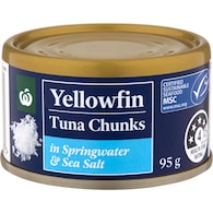 Woolworths Yellowfin Tuna Chunks Springwater & Sea Salt
