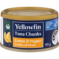Woolworths Yellowfin Tuna Chunks Olive Oil With Lemon Pepper