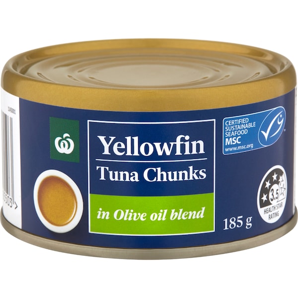 Woolworths Yellowfin Tuna Chunks Olive Oil Blend 185g