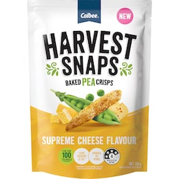 Harvest Snaps Baked Pea Crisps Supreme Cheese 120g – Woolworths