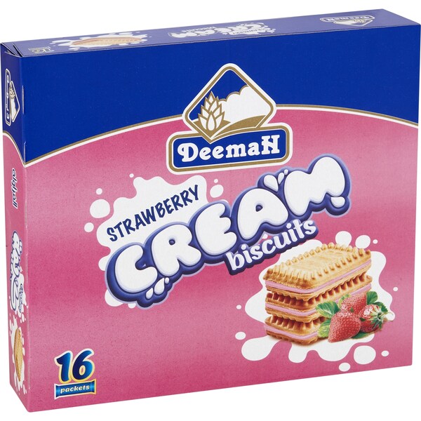 Deemah Strawberry Cream Biscuits 16 Packets 432g