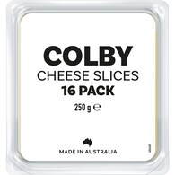 White Label Colby Cheese Slices 16 Pack
