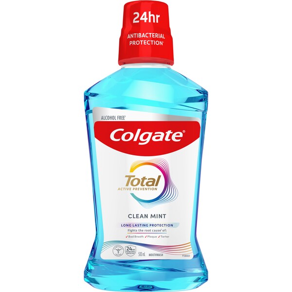 Colgate Total Active Prevention Mouthwash Clean Mint 500mL