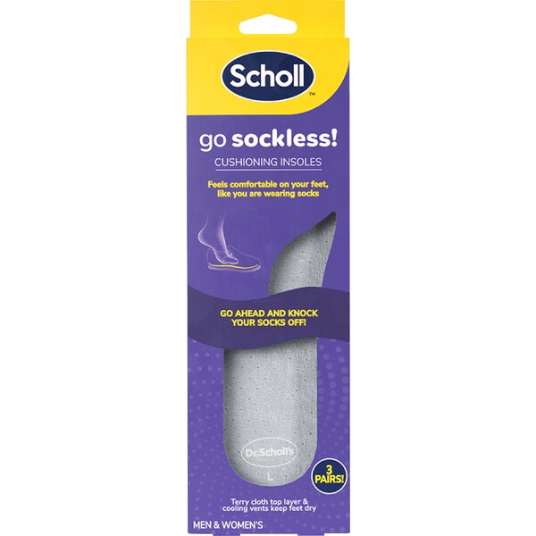 Scholl Go Sockless Cushioning Insoles each