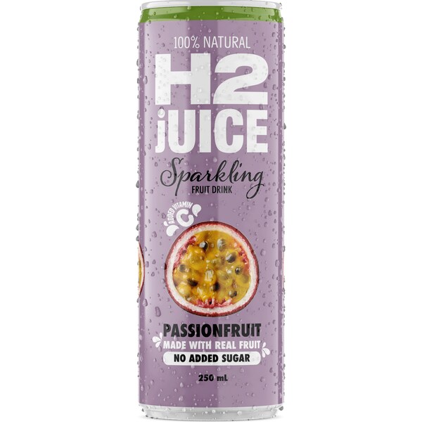 H2 Juice Sparkling Fruit Drink Passionfruit 250mL