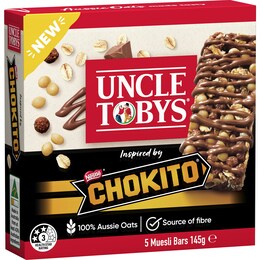 Uncle Tobys Muesli Bar Chokito 5 Pack 145g – Woolworths