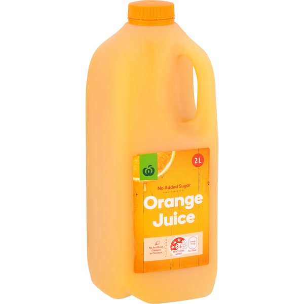 Woolworths Orange Juice No Added Sugar 2L