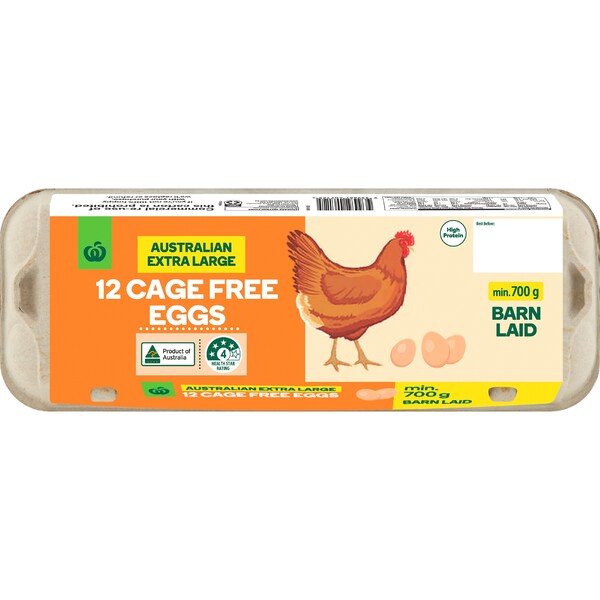Woolworths 12 Extra Large Barn Laid Cage Free Eggs 700g