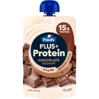 Pauls Plus Protein Chocolate Yoghurt Pouch No added Sugar