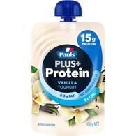 Pauls Plus Protein Vanilla Yoghurt Pouch No added Sugar