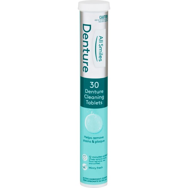 All Smiles Denture Cleaning Tablets 30 pack