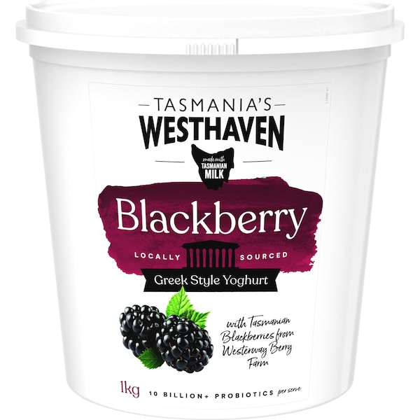 Tasmania's Westhaven Greek Style Yoghurt Blackberry 1kg