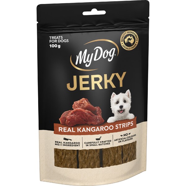 My Dog Jerky Real Kangaroo Strips Dog Treats 100g