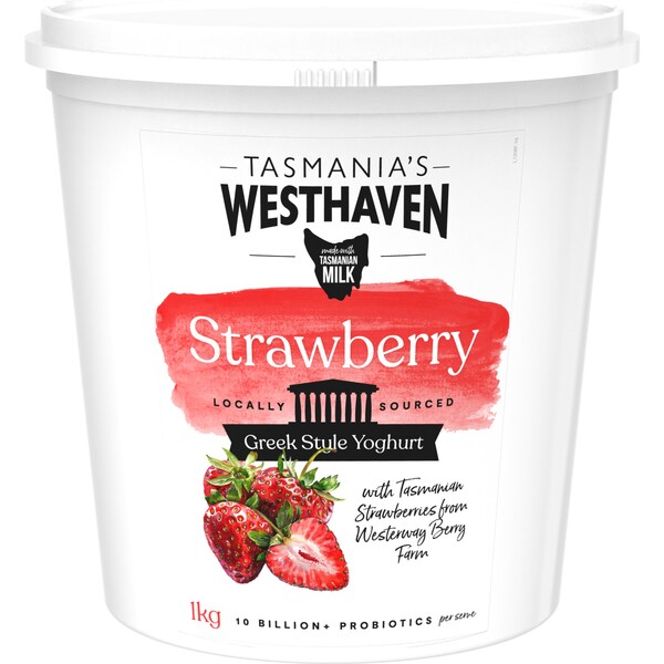 Tasmania's Westhaven Greek Style Yoghurt Strawberries 1kg