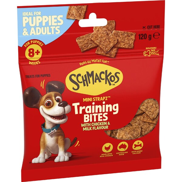 Schmackos Mini Strapz With Chicken & Milk Flavour Dog Treats 120g