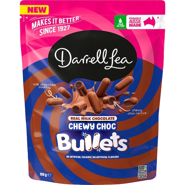 Darrell Lea Chewy Choc Bullets Milk Chocolate 190g