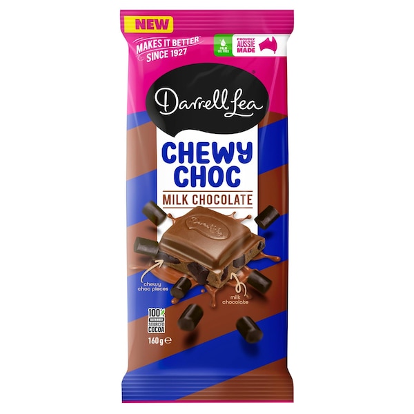 Darrell Lea Chewy Choc Milk Chocolate Bar 160g