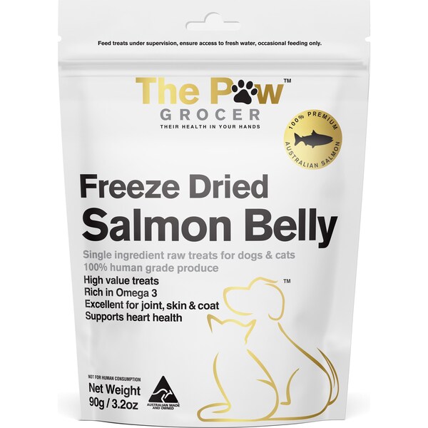 The Paw Grocer Freeze Dried Salmon Belly Dog Treats 90g