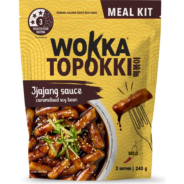 Wokka Topokki Meal Kit Jjajang Sauce Caramelised Soy Bean 240g
