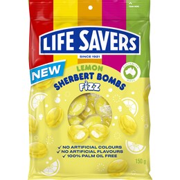 Life Savers Sherbert Bombs Fizz Lemon 150g – Woolworths