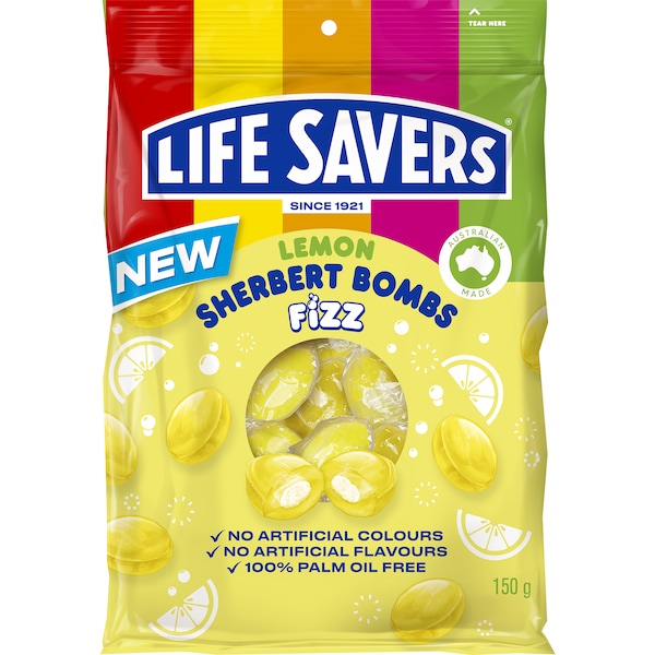 Life Savers Sherbert Bombs Fizz Lemon 150g