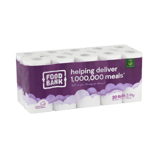 Foodbank 3 Ply Toilet Paper 20 pack