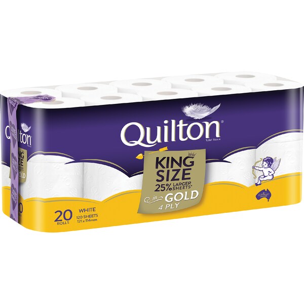 Quilton Gold King Size 4 Ply Toilet Paper 20 pack