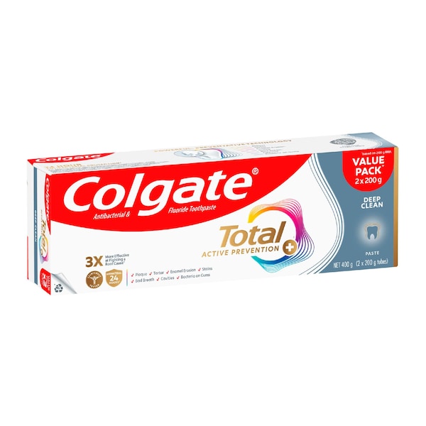 Colgate Total Active Prevention Deep Clean Toothpaste Value Pack 200g x 2 pack