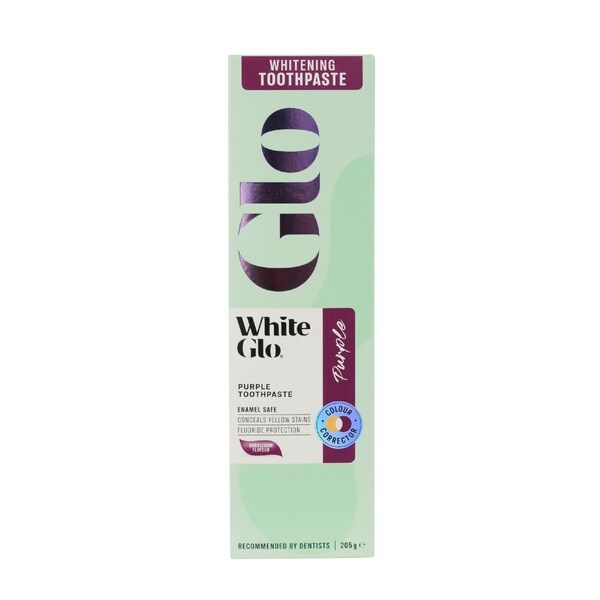 White Glo Purple Toothpaste 205g