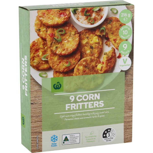 Woolworths Corn Fritters 9 pack