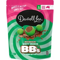 Darrell Lea Milk Chocolate BB's Minty Crunch