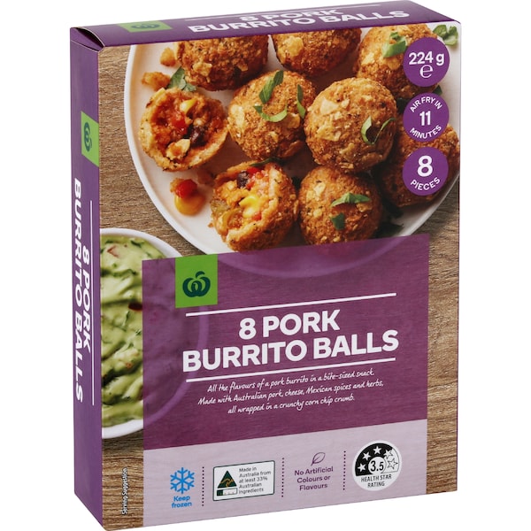 Woolworths Pork Burrito Balls 8 pack
