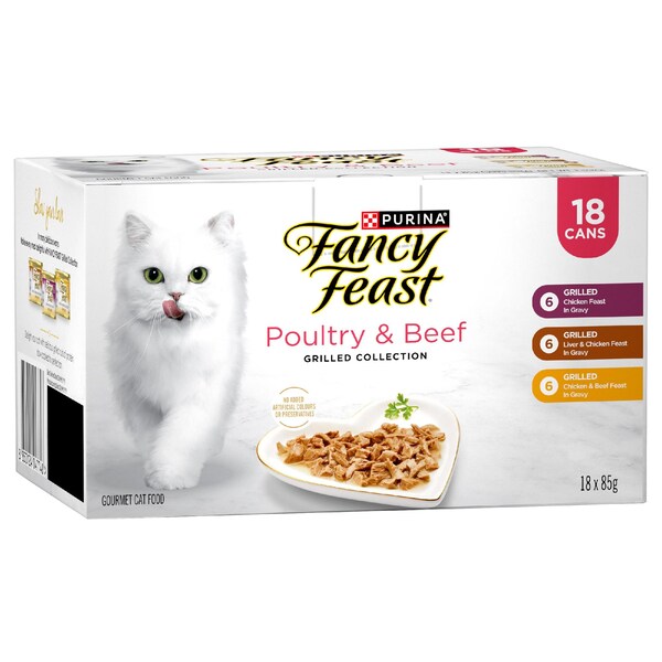 Fancy Feast Poultry & Beef Wet Cat Food Grilled Collection 85g x 18 pack