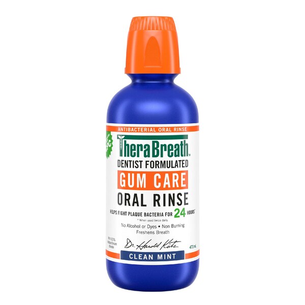 TheraBreath Gum Care Oral Rinse Clean Mint 473mL