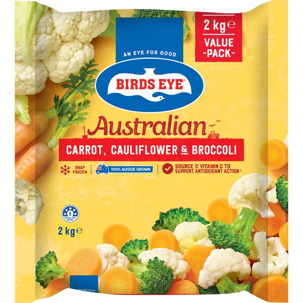 Birds Eye Australian Grown Carrot Broccoli & Cauliflower 2kg