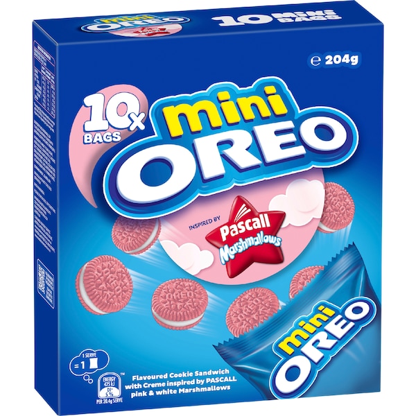 Oreo Mini Cookies Pascall Marshmallows Bags 10 pack 204g